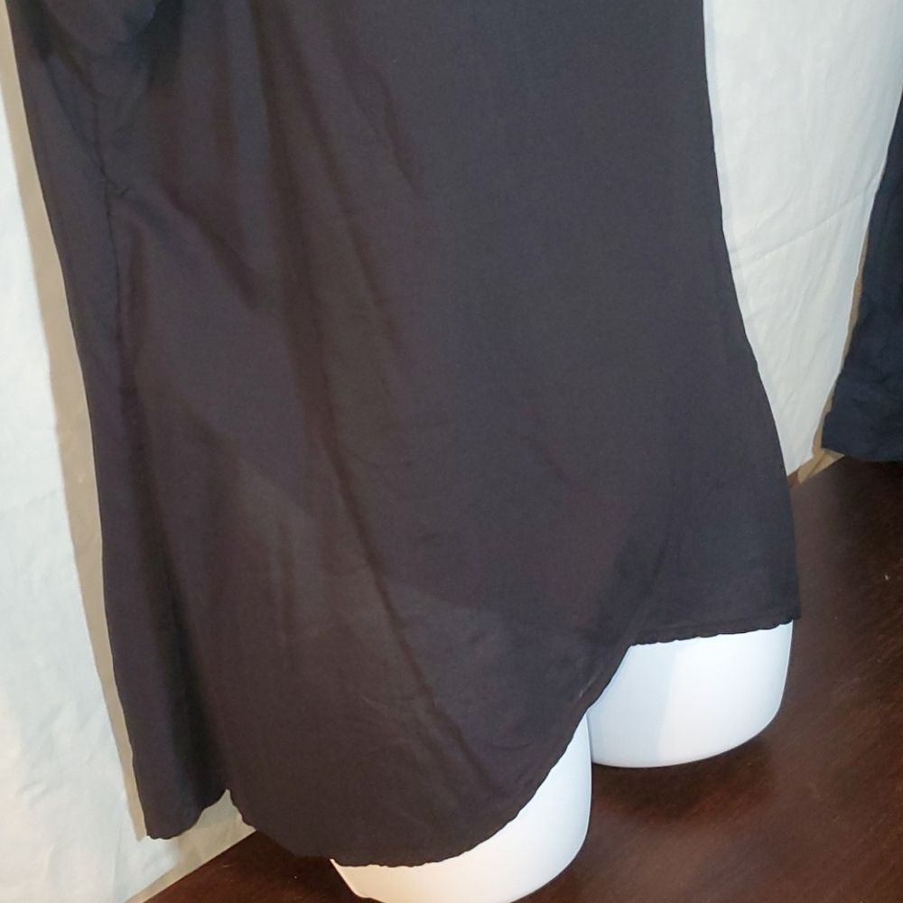 GAP Black Viscose Wrap Front Short Sleeve Blouse Top - Women's Small - Picture 5 of 14